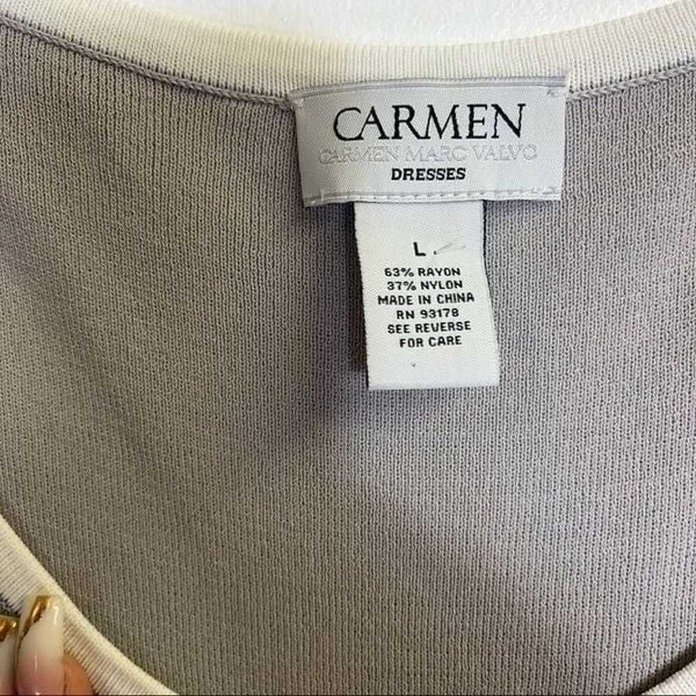 Carmen Marc Valvo Gray Dress Size Large - image 4