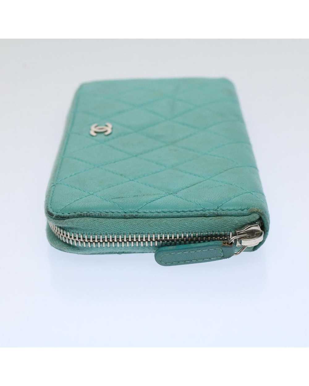 Chanel Turquoise Blue Lamb Skin Matelasse Wallet - image 4