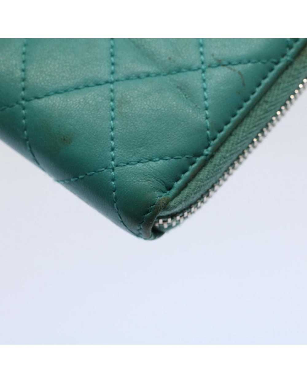 Chanel Turquoise Blue Lamb Skin Matelasse Wallet - image 8