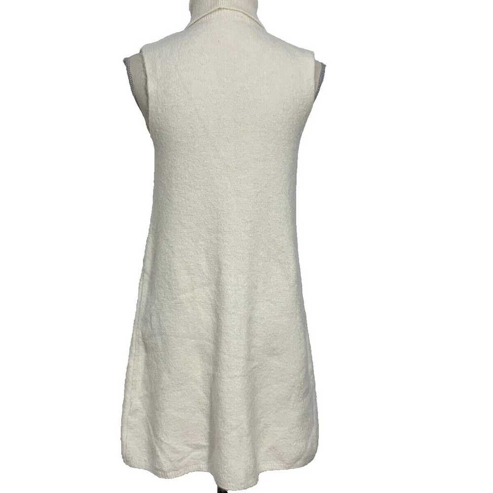 Zara Ivory Turtleneck Sleeveless Knit Dress Size … - image 10