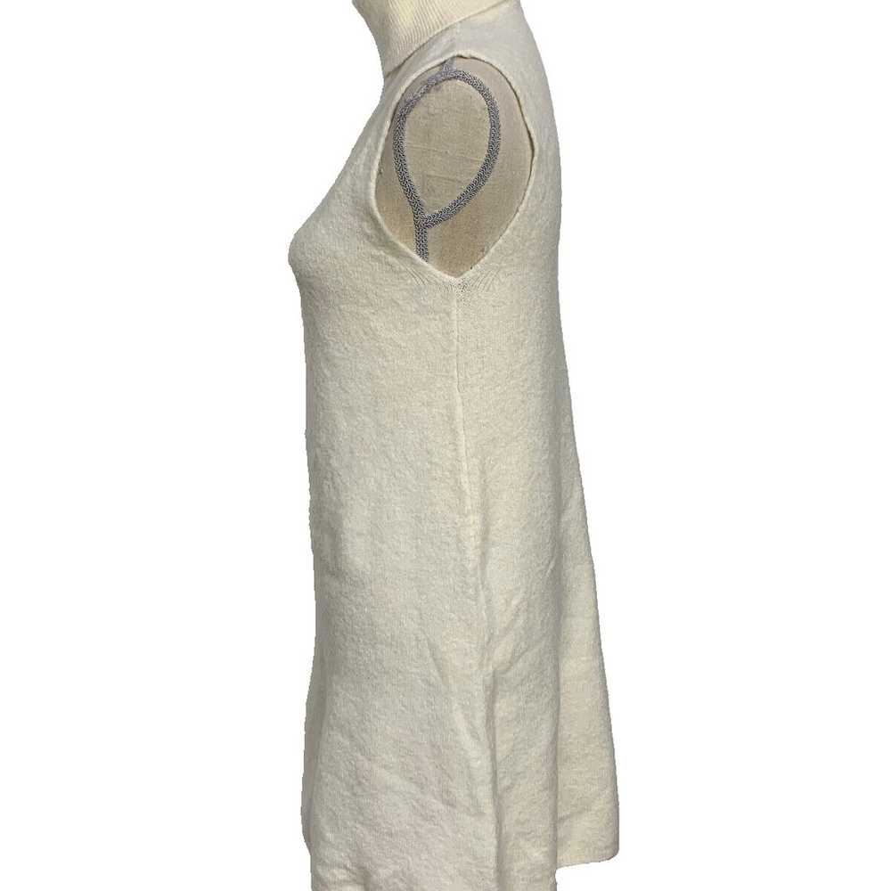 Zara Ivory Turtleneck Sleeveless Knit Dress Size … - image 11