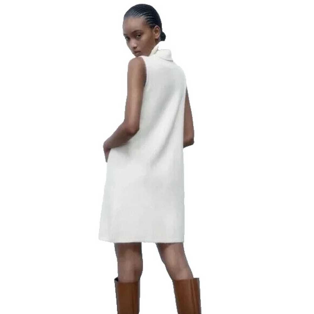 Zara Ivory Turtleneck Sleeveless Knit Dress Size … - image 2