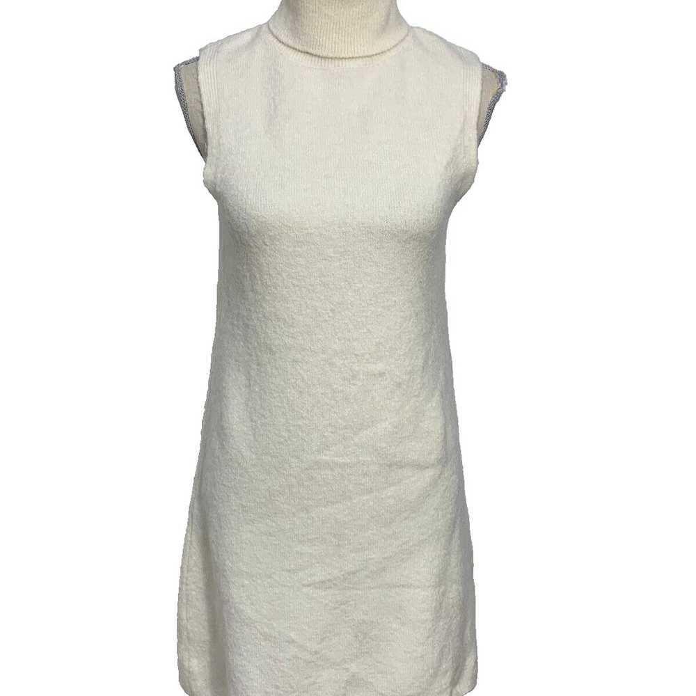 Zara Ivory Turtleneck Sleeveless Knit Dress Size … - image 7
