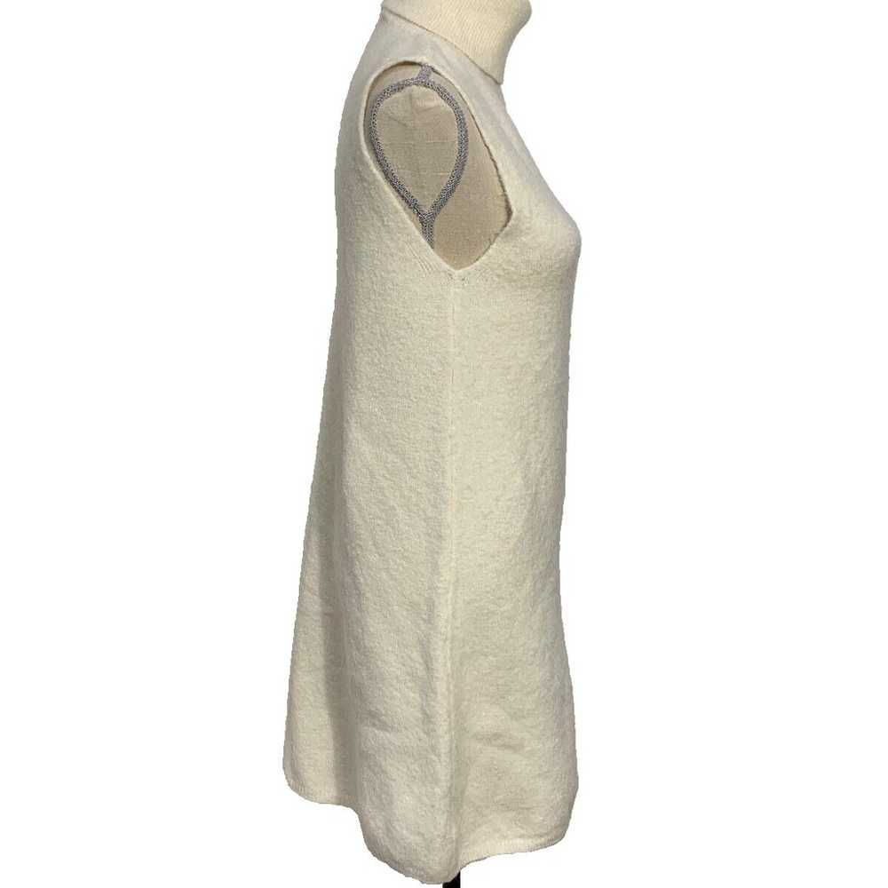 Zara Ivory Turtleneck Sleeveless Knit Dress Size … - image 8