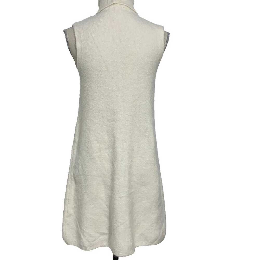 Zara Ivory Turtleneck Sleeveless Knit Dress Size … - image 9