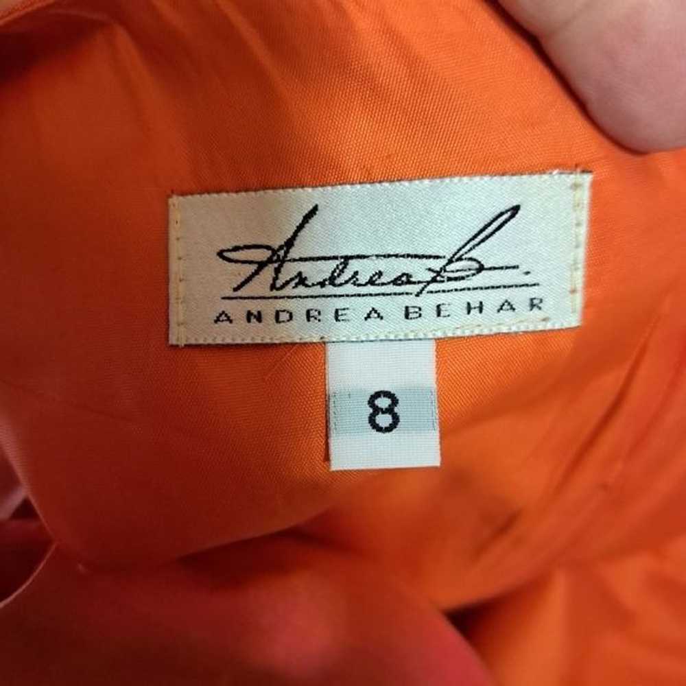 Vintage Andrea Behar Orange Duochrome 100% Silk D… - image 5