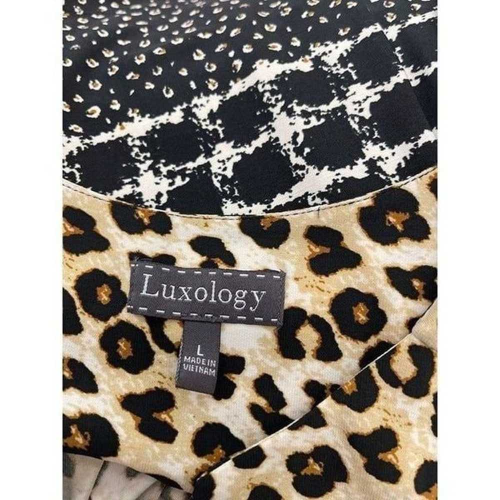 Luxology Animal Print Long Sleeve Waist Tie Shift… - image 8