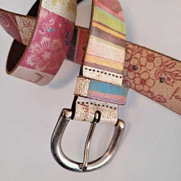 Fossil Floral Collage Multi Belt Fossil 70s Look … - image 1