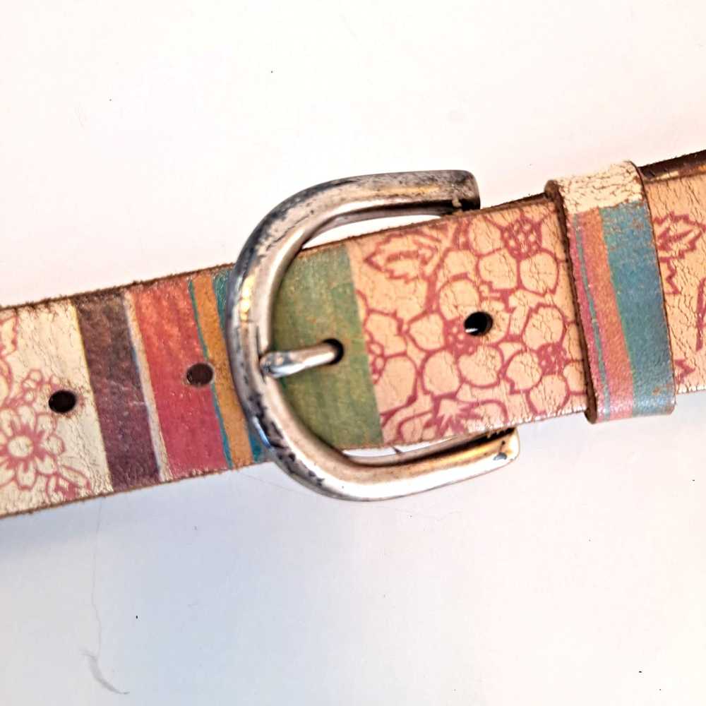 Fossil Floral Collage Multi Belt Fossil 70s Look … - image 2
