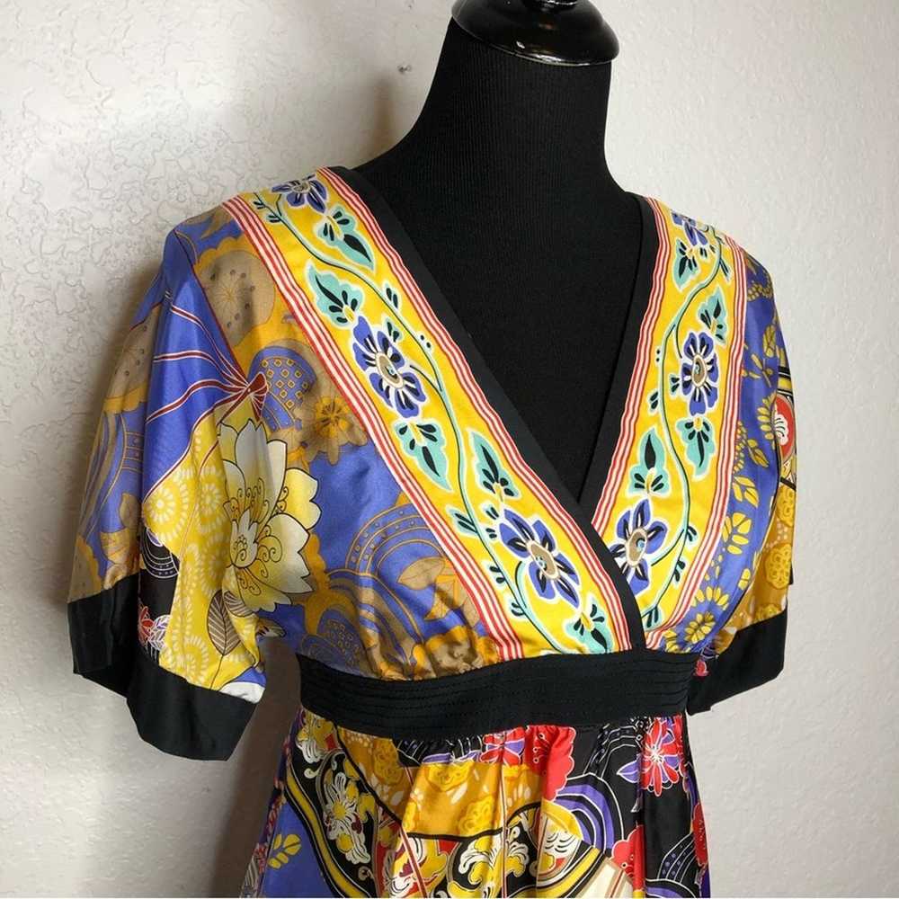 Muse for Boston Proper yellow blue black floral p… - image 2