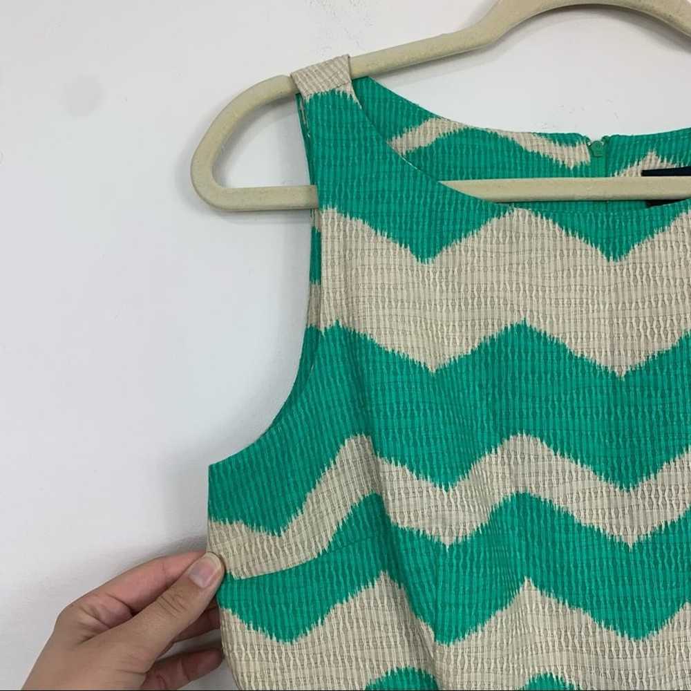 Just…Taylor Fit & Flare Green Tan Chevron Pattern… - image 6