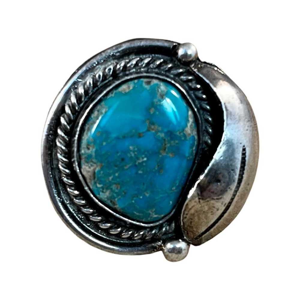 Navajo Vintage Turquoise Sterling Silver Native A… - image 1