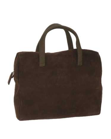 Prada Brown Suede Hand Bag with Accessories and I… - image 1