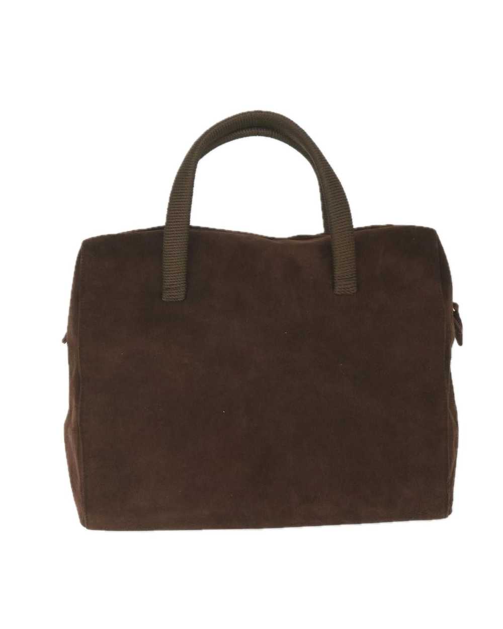 Prada Brown Suede Hand Bag with Accessories and I… - image 2