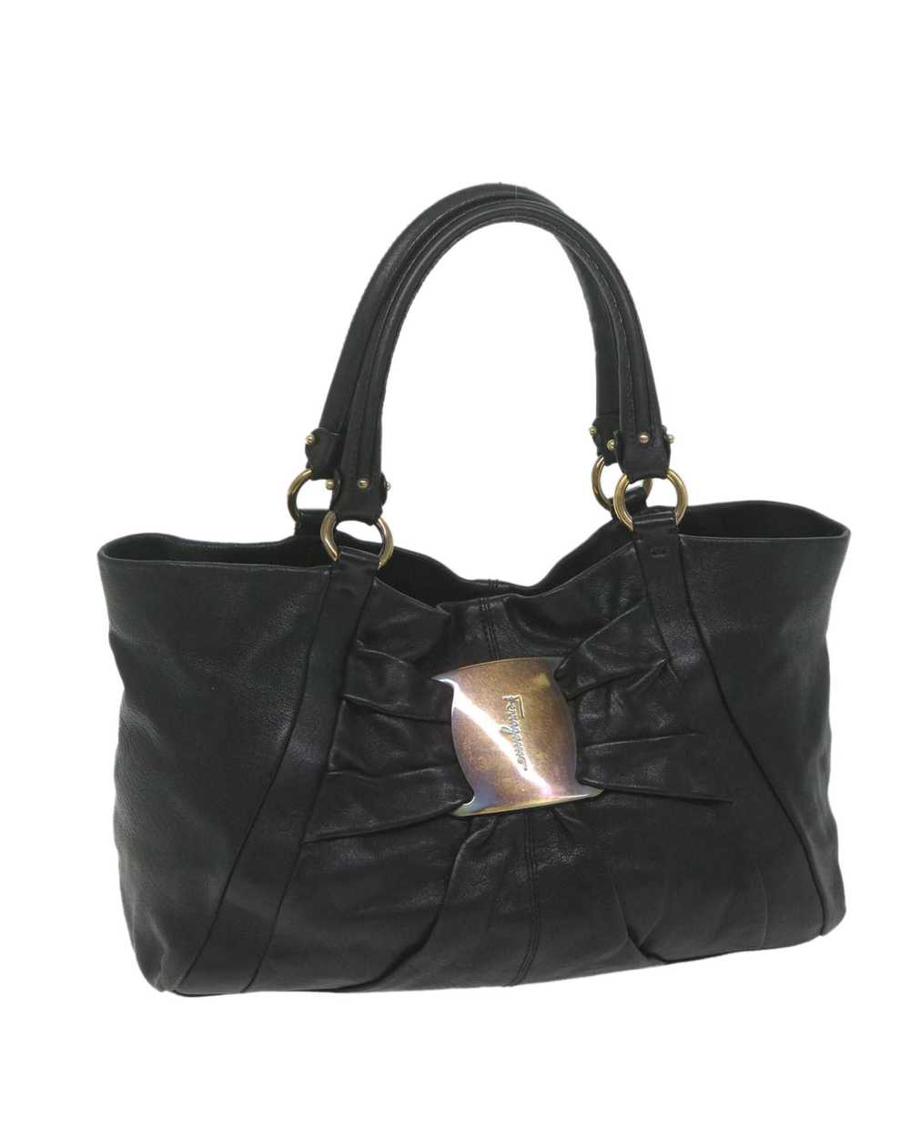Salvatore Ferragamo Black Leather Tote Bag by Ita… - image 1