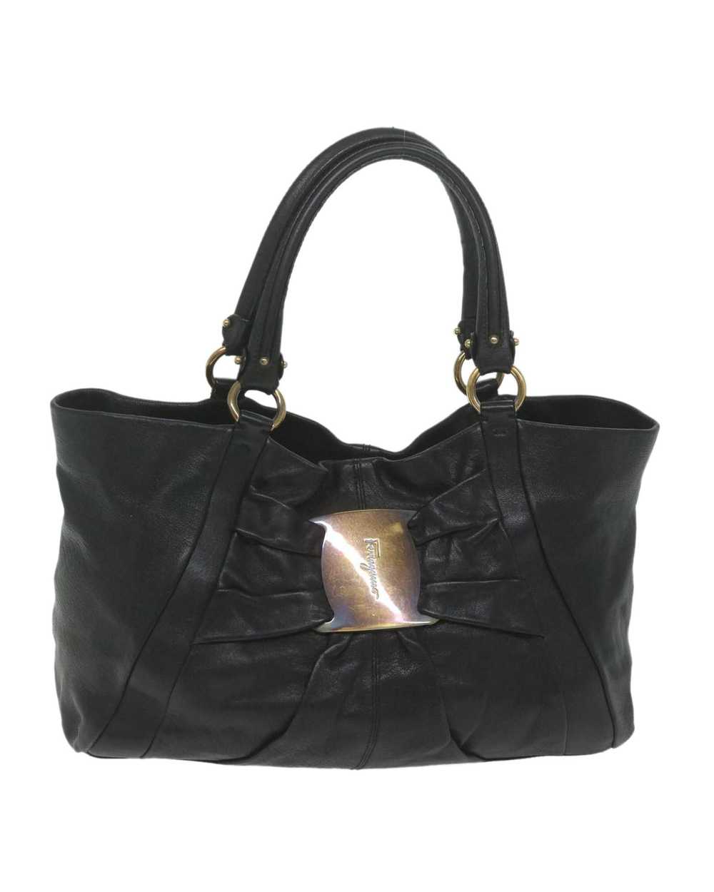 Salvatore Ferragamo Black Leather Tote Bag by Ita… - image 2