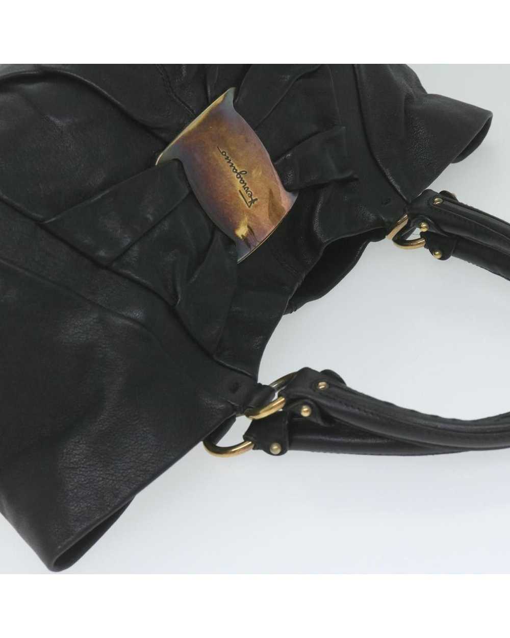 Salvatore Ferragamo Black Leather Tote Bag by Ita… - image 6