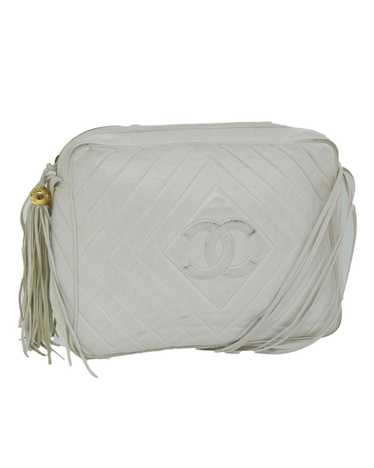 Chanel Quilted Fringe Shoulder Bag Lamb Skin in W… - image 1