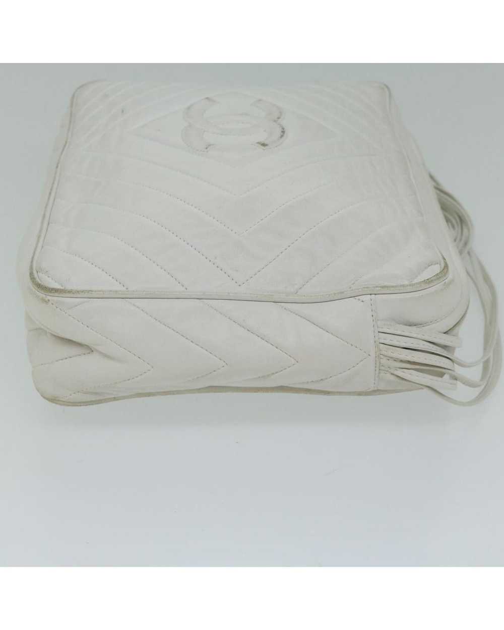 Chanel Quilted Fringe Shoulder Bag Lamb Skin in W… - image 5