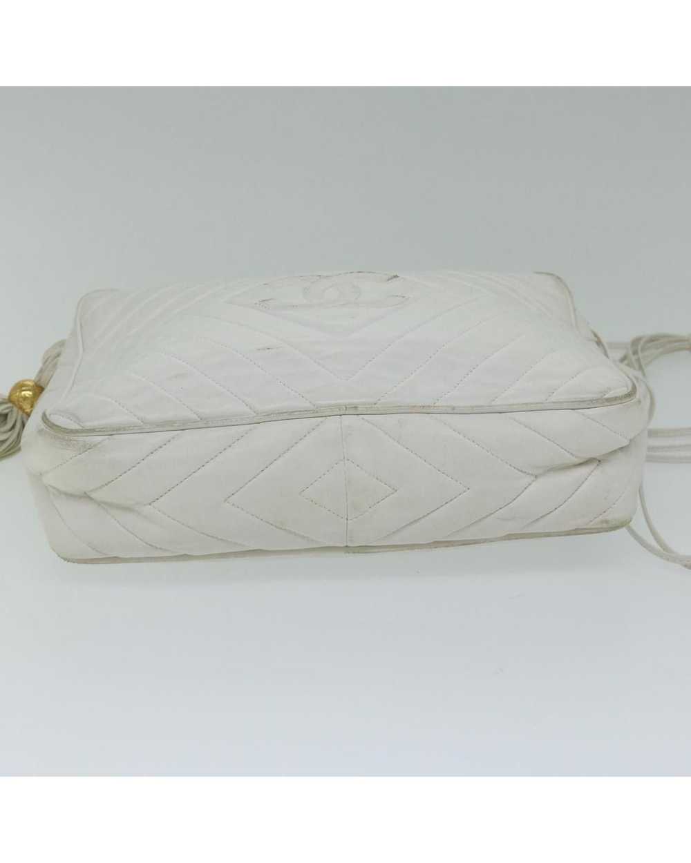 Chanel Quilted Fringe Shoulder Bag Lamb Skin in W… - image 6
