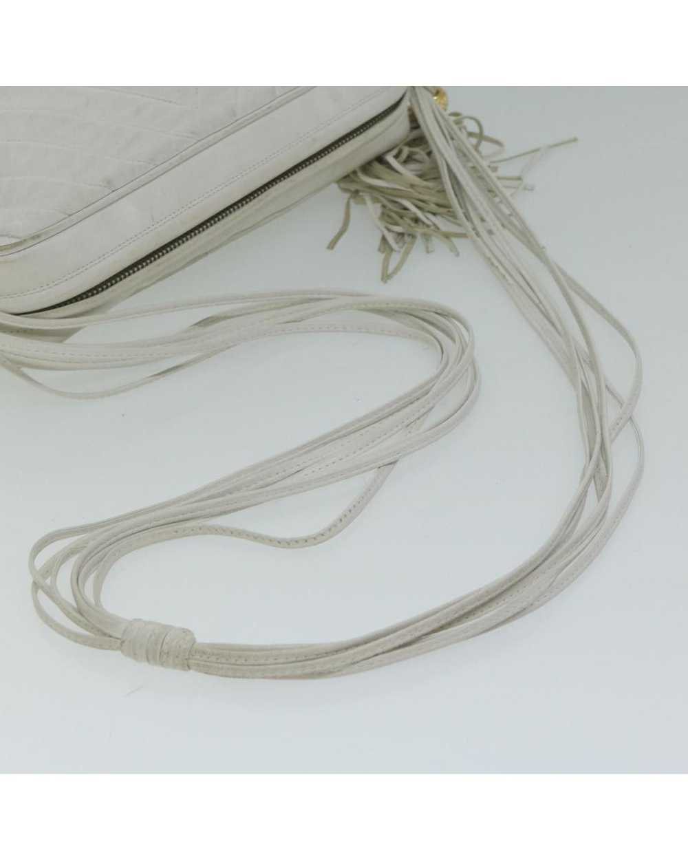 Chanel Quilted Fringe Shoulder Bag Lamb Skin in W… - image 8