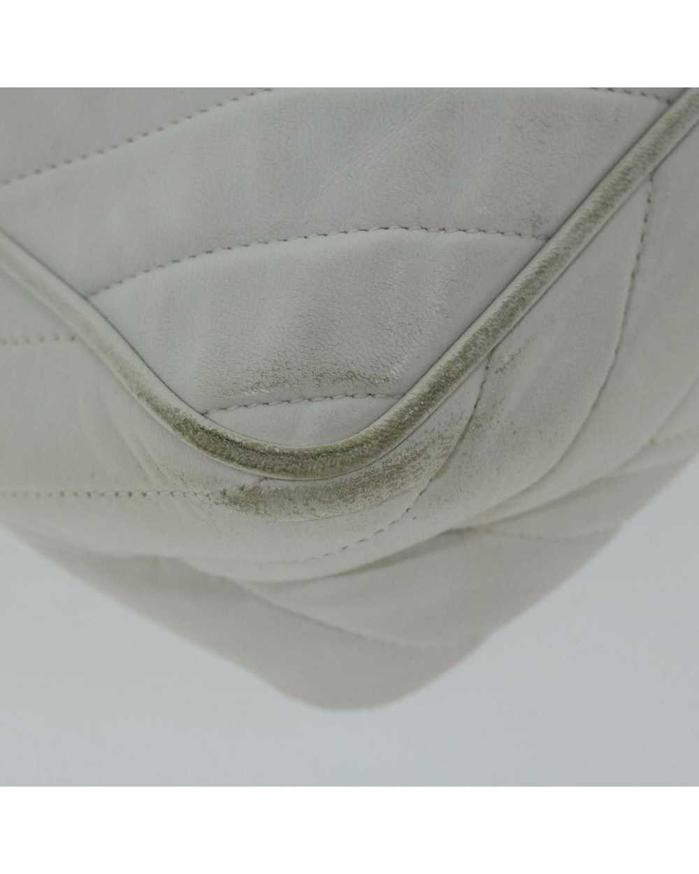 Chanel Quilted Fringe Shoulder Bag Lamb Skin in W… - image 9