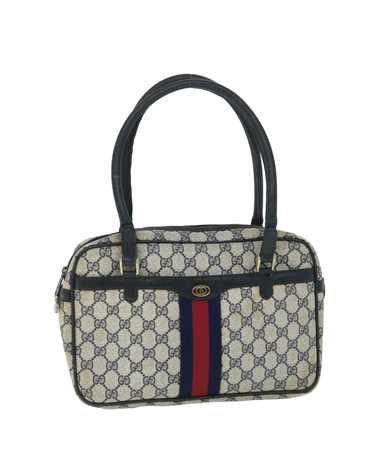 Gucci Canvas Handbag with Red and Navy Accents - image 1