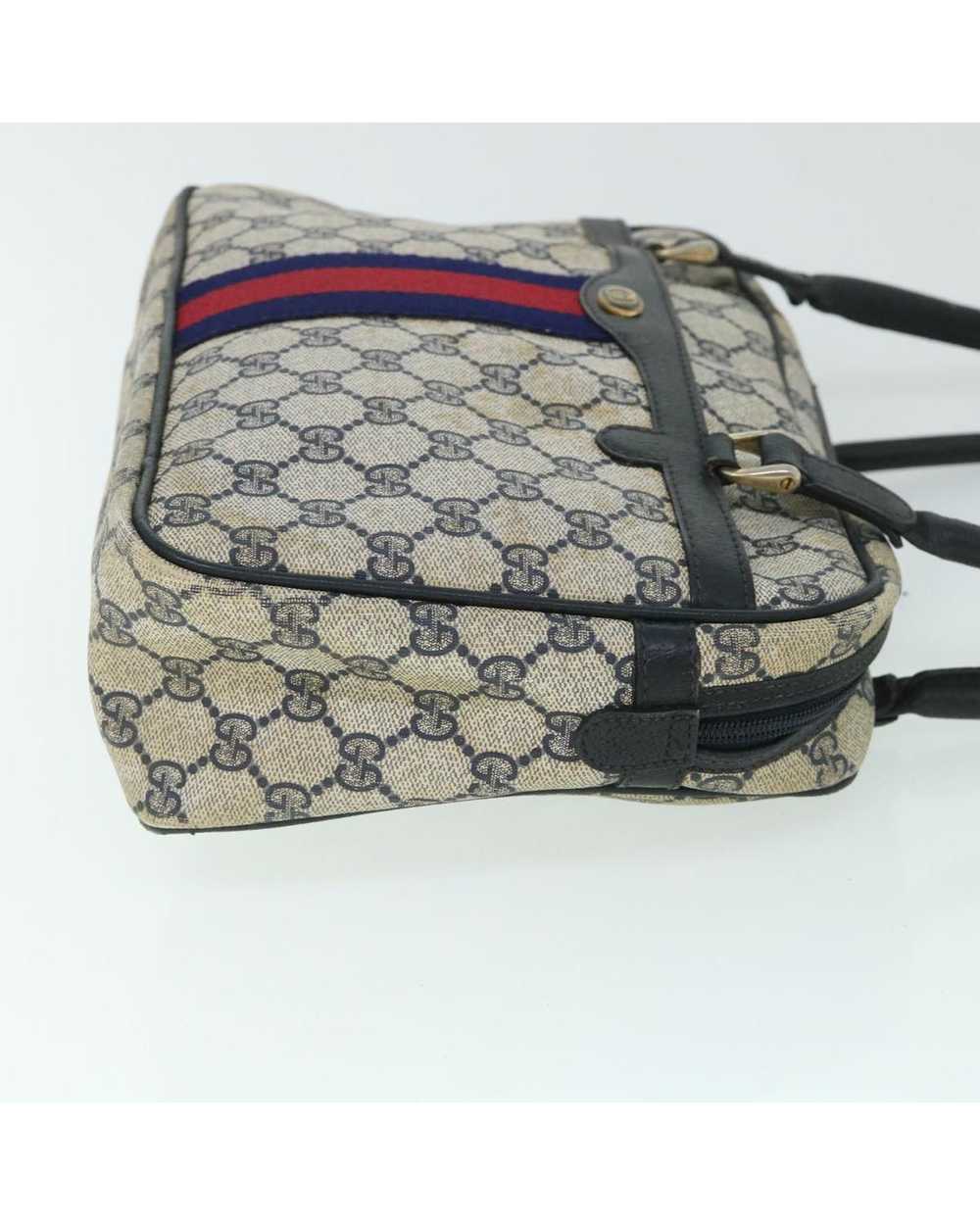 Gucci Canvas Handbag with Red and Navy Accents - image 3