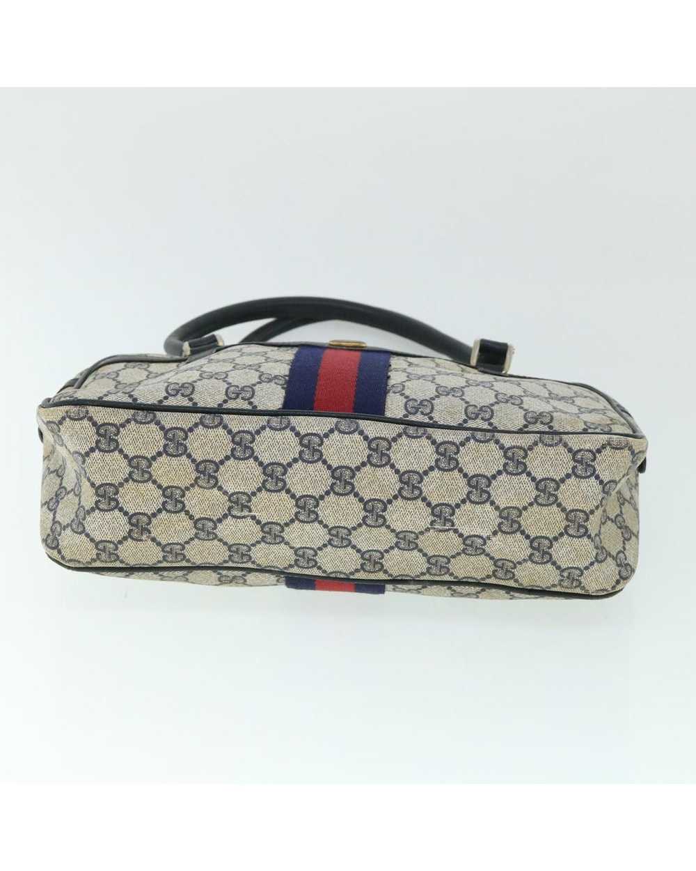 Gucci Canvas Handbag with Red and Navy Accents - image 5