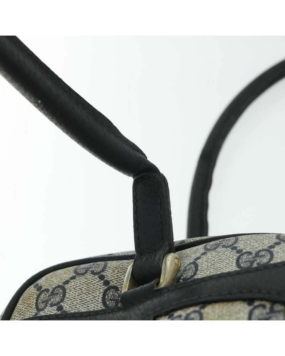 Gucci Canvas Handbag with Red and Navy Accents - image 8