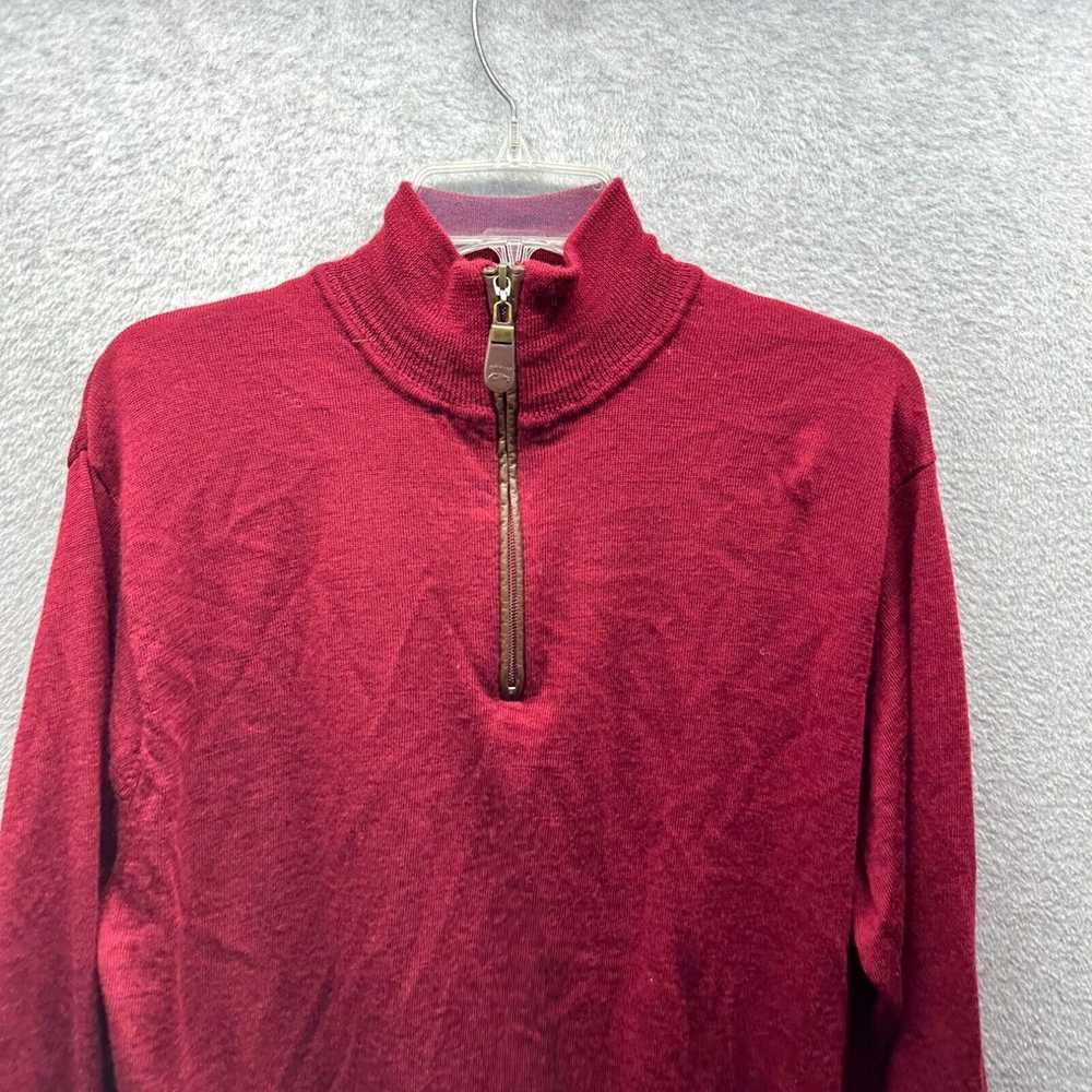 Orvis ORVIS Sweater Adult Medium Red 100% Wool 1/… - image 2