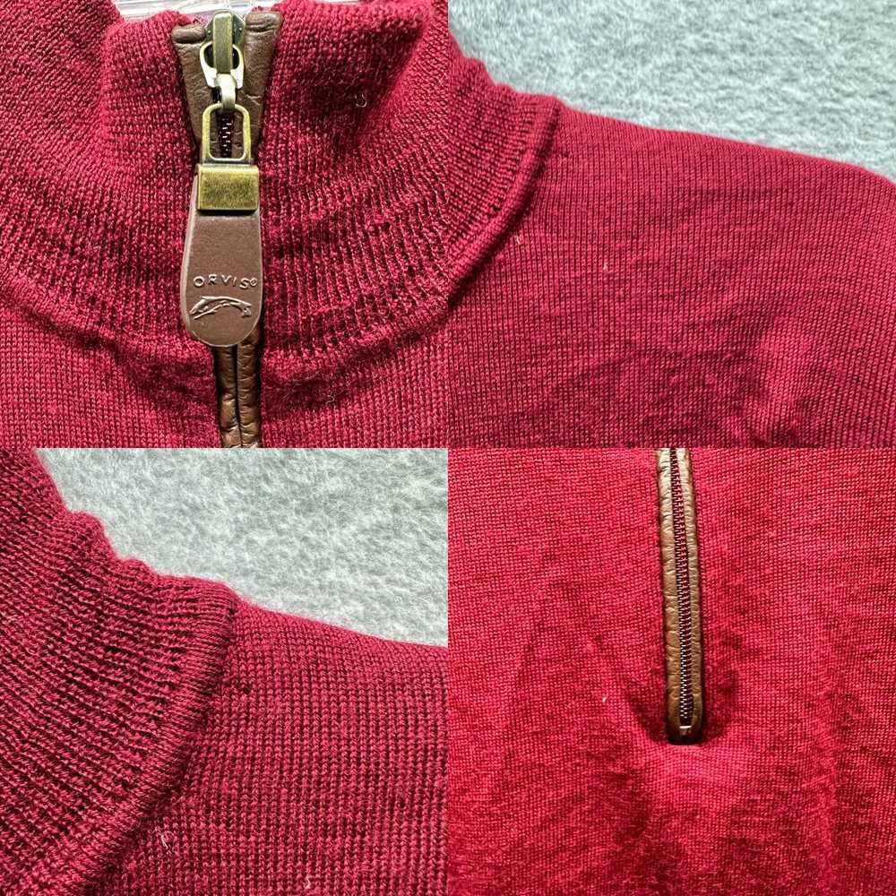Orvis ORVIS Sweater Adult Medium Red 100% Wool 1/… - image 4