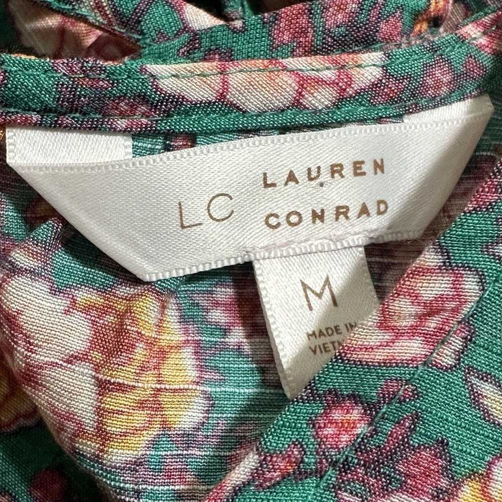 Other Lauren Conrad Medium Green Pink Floral Long… - image 4