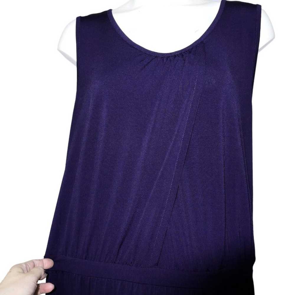 Neiman Marcus XL Maxi Dress Sleeveless Purple Key… - image 8