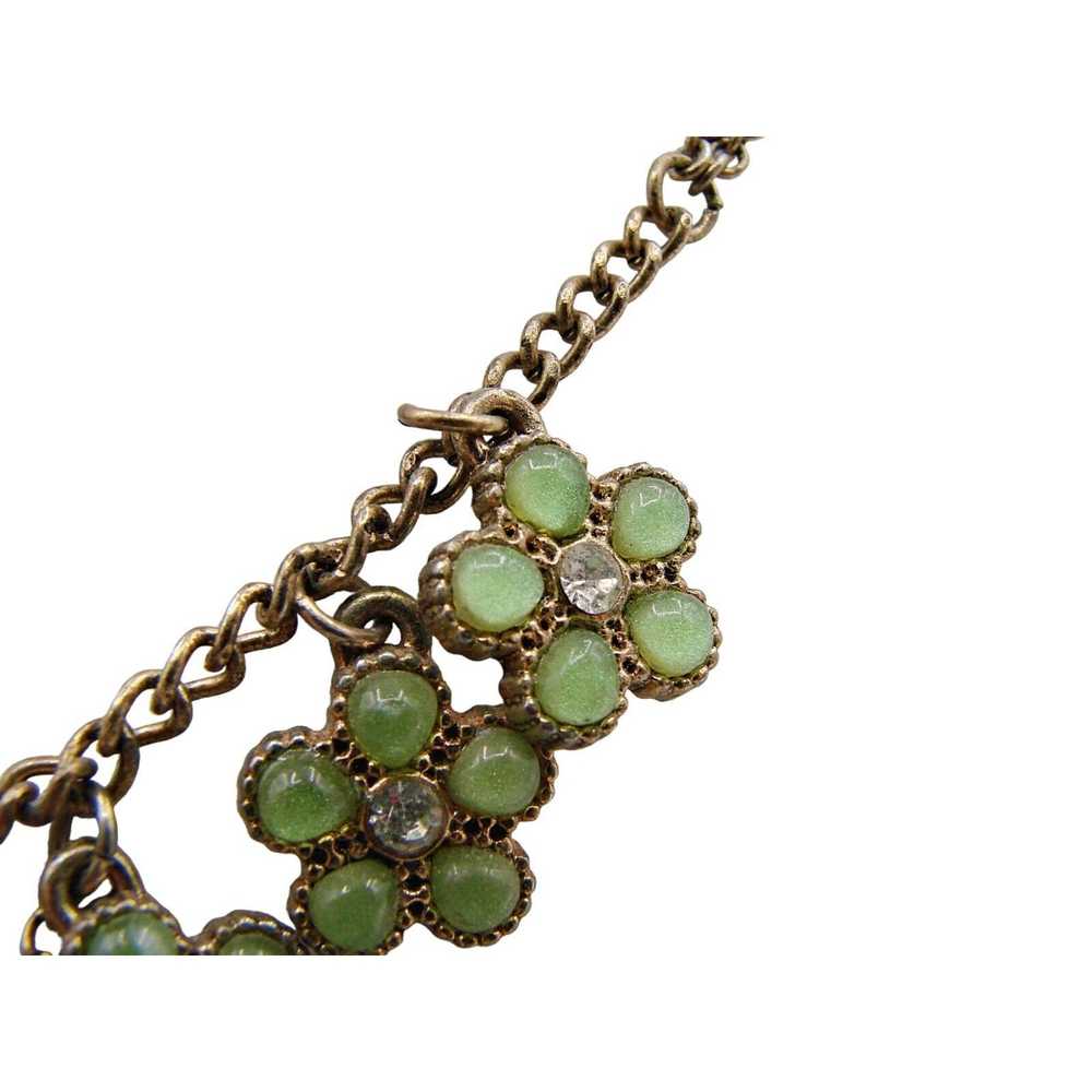 Other × Vintage Sage Green Stone Bib Floral Clust… - image 6