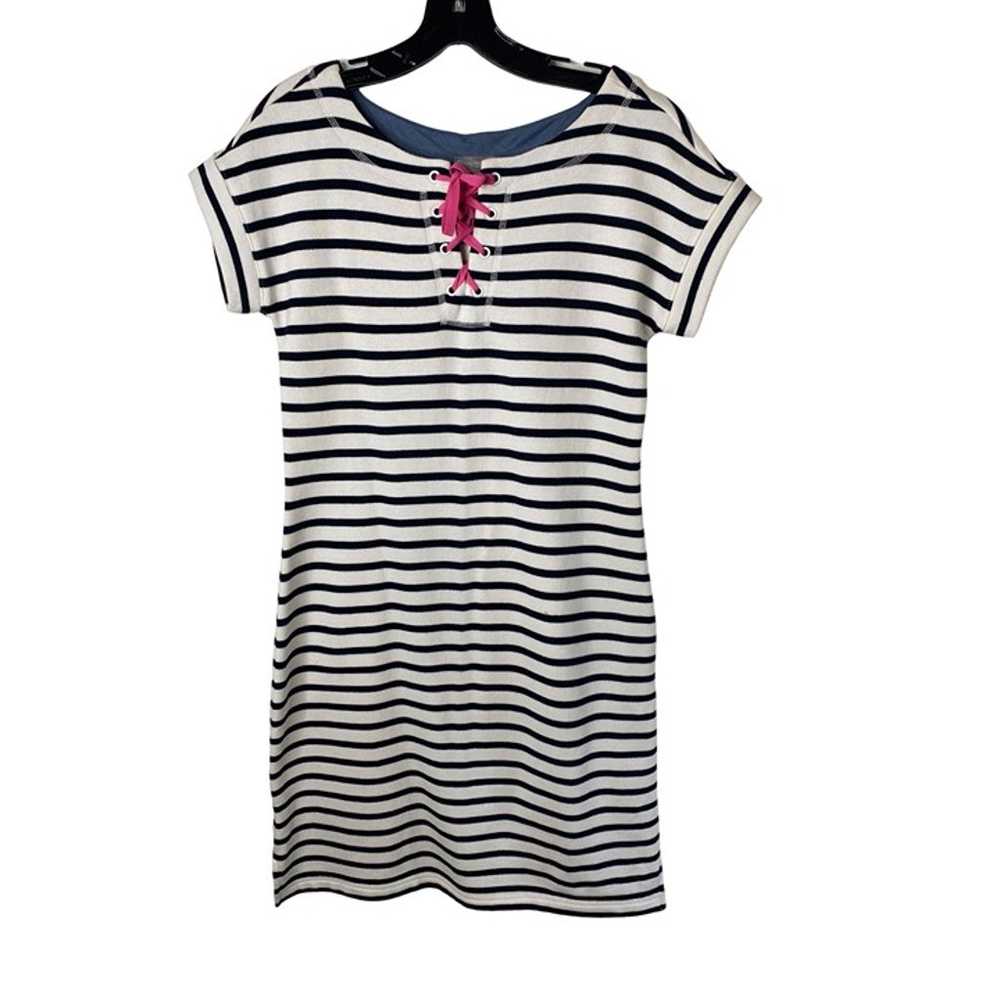 T BY TALBOTS WOMEN'S NAVY WHITE STRIPE FRENCH TER… - image 1