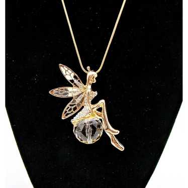 Other × Vintage Fairy Tinkerbell Necklace Enamel … - image 1