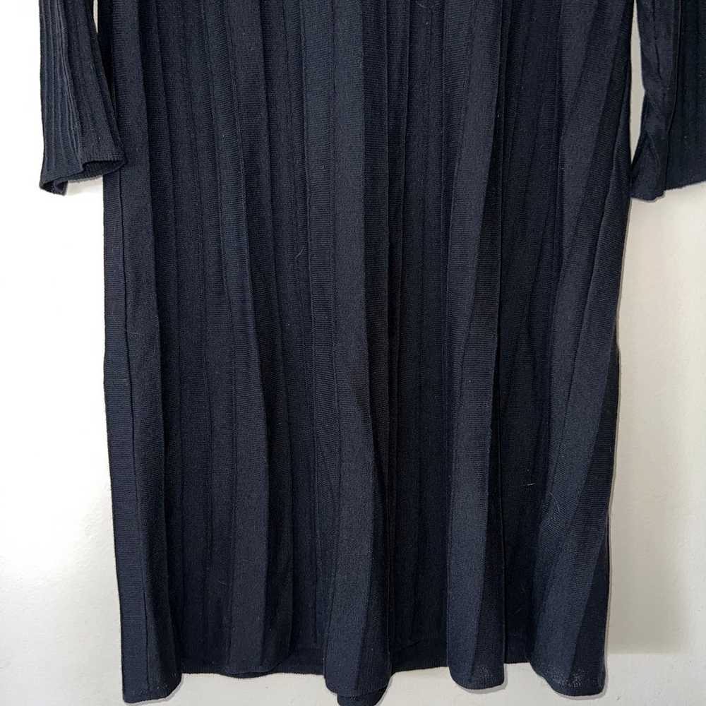 Eileen Fisher Wool Black Ribbed Knee-length Dress… - image 2