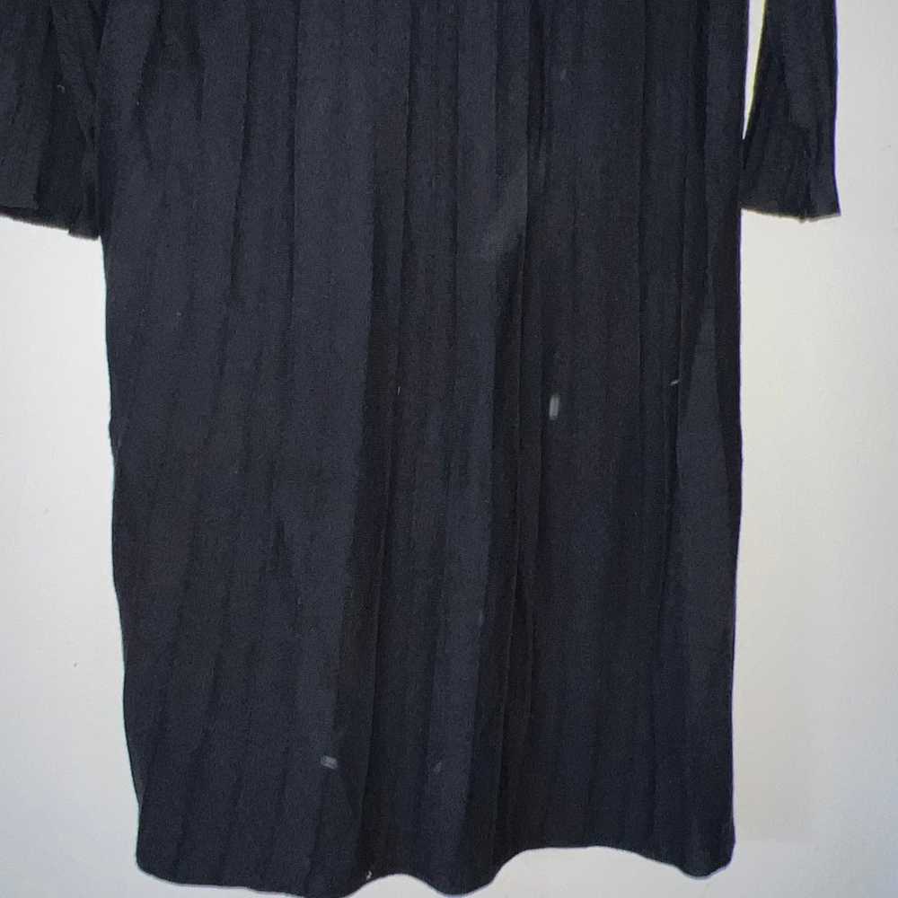 Eileen Fisher Wool Black Ribbed Knee-length Dress… - image 7