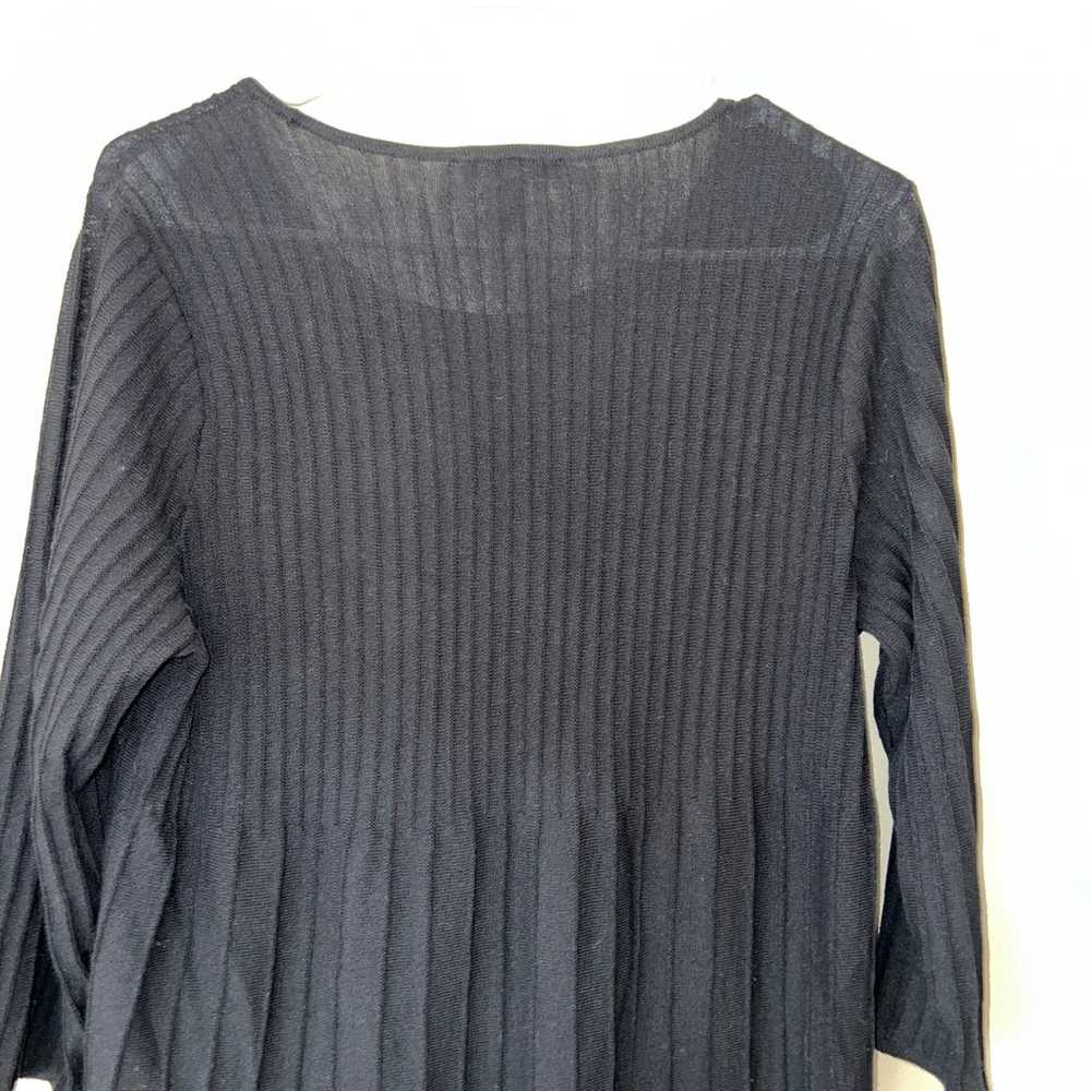 Eileen Fisher Wool Black Ribbed Knee-length Dress… - image 8