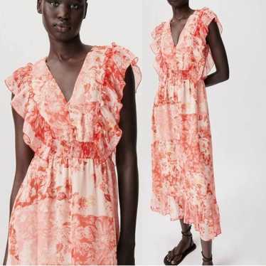 Zara Floral Ruffle Prairie Dress Size M
