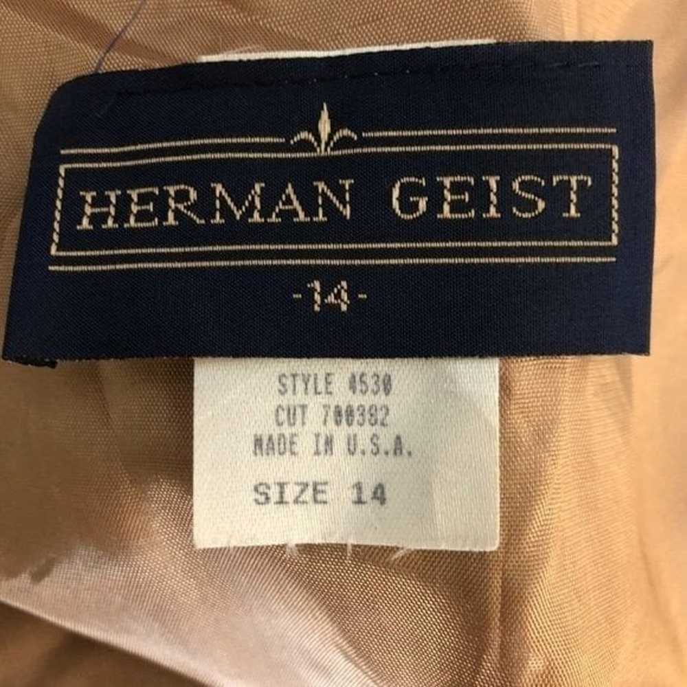 Herman Geist Vintage Tan Camel 100% Wool Deep V J… - image 5