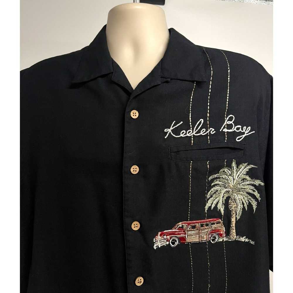 Vintage Vintage Black Hawaiian Embroider Camp But… - image 4