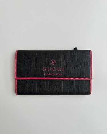 Gucci × Vintage Gucci Canvas Trifold Black Pink P… - image 1