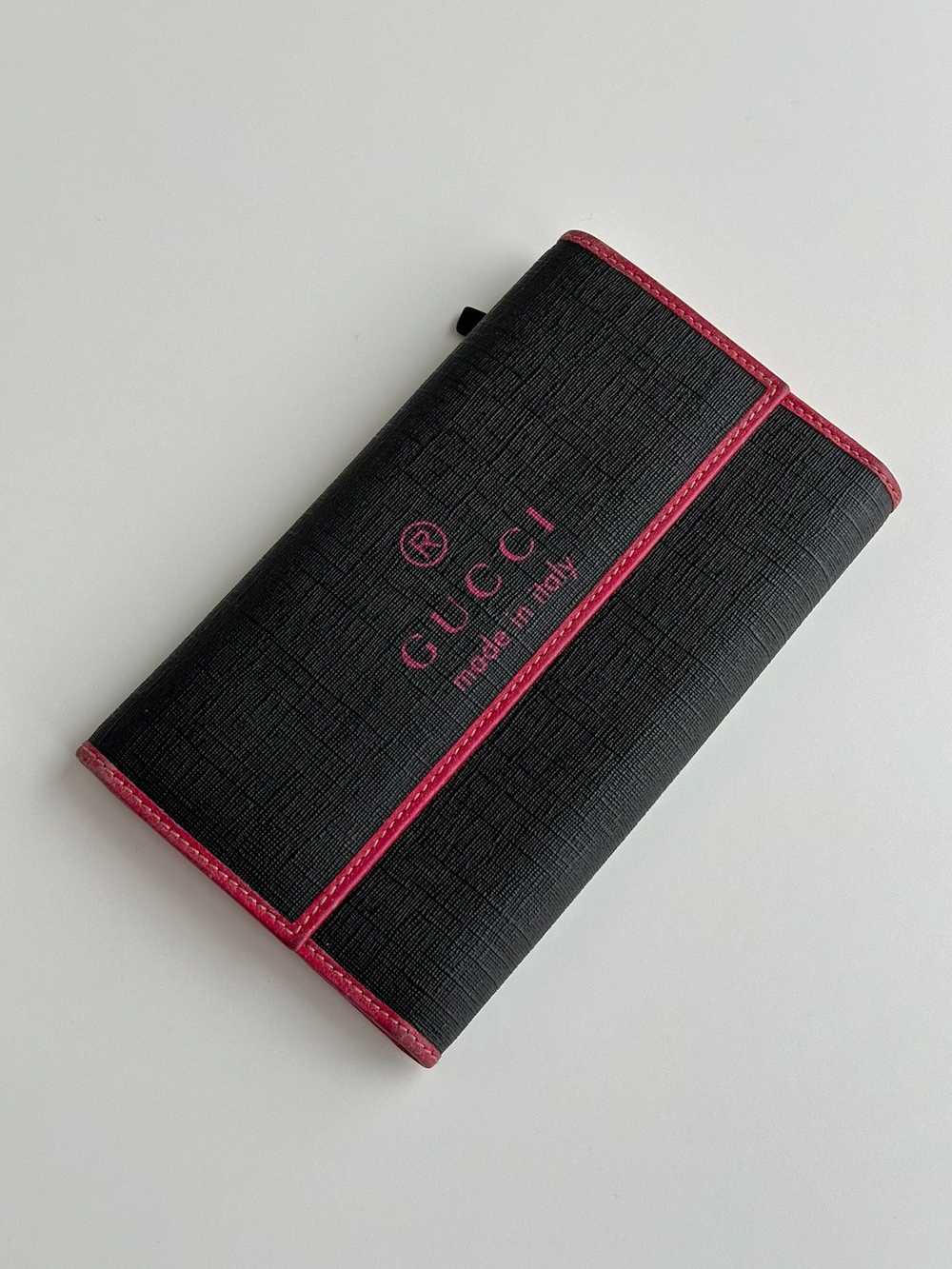 Gucci × Vintage Gucci Canvas Trifold Black Pink P… - image 2
