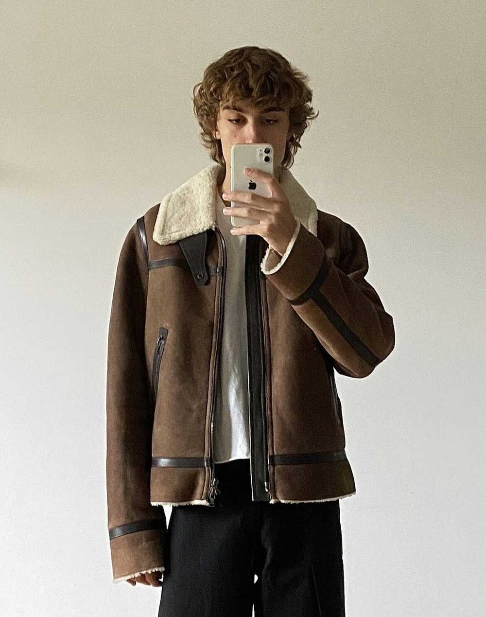 Prada Prada FW04 Shearling Aviator Leather Jacket - image 2