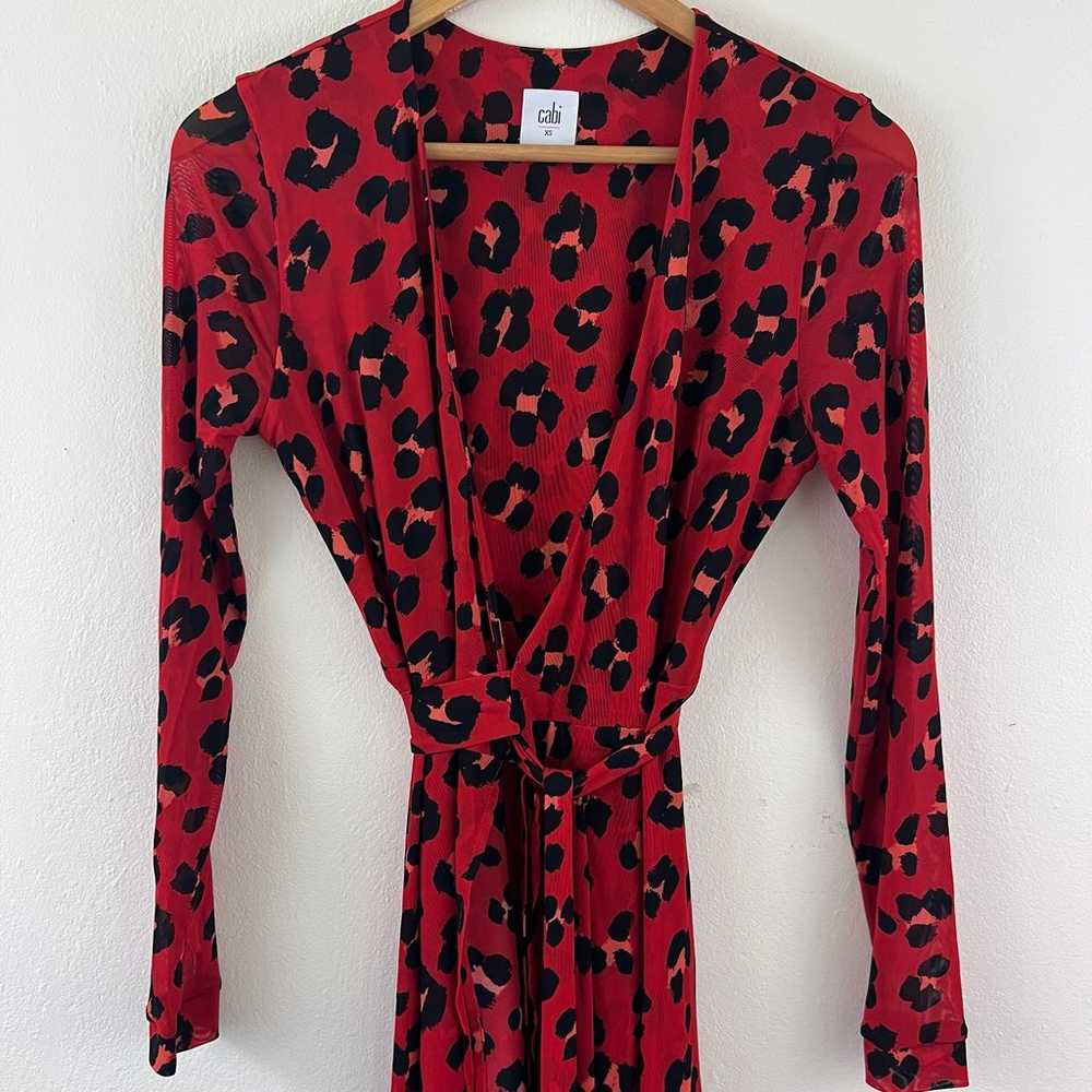 Cabi Siren Leopard Print Semi Sheer Long Sleeve W… - image 4