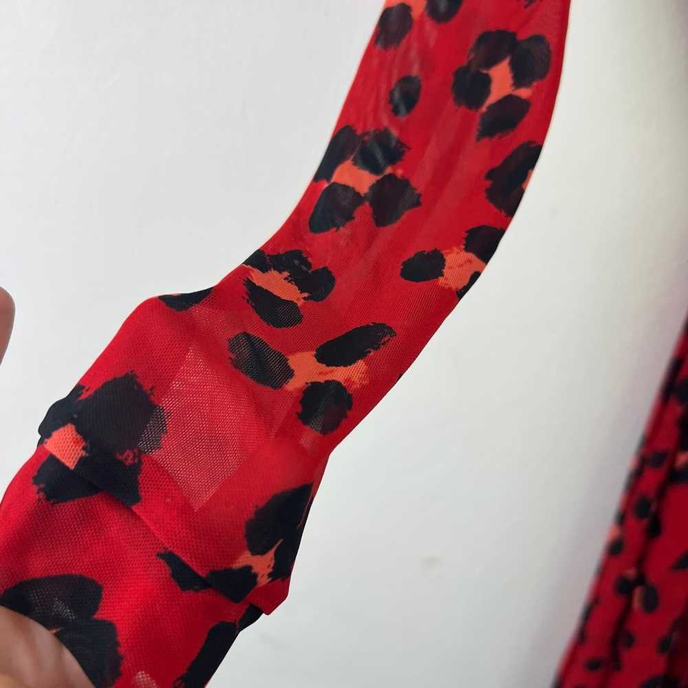 Cabi Siren Leopard Print Semi Sheer Long Sleeve W… - image 6