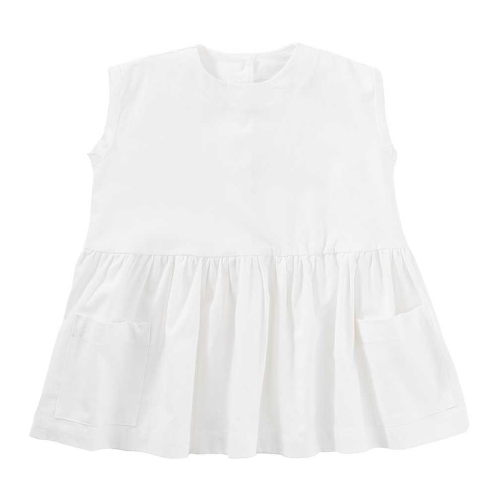 HEY GANG The Sleeveless Pocket Dress White Linen - image 1