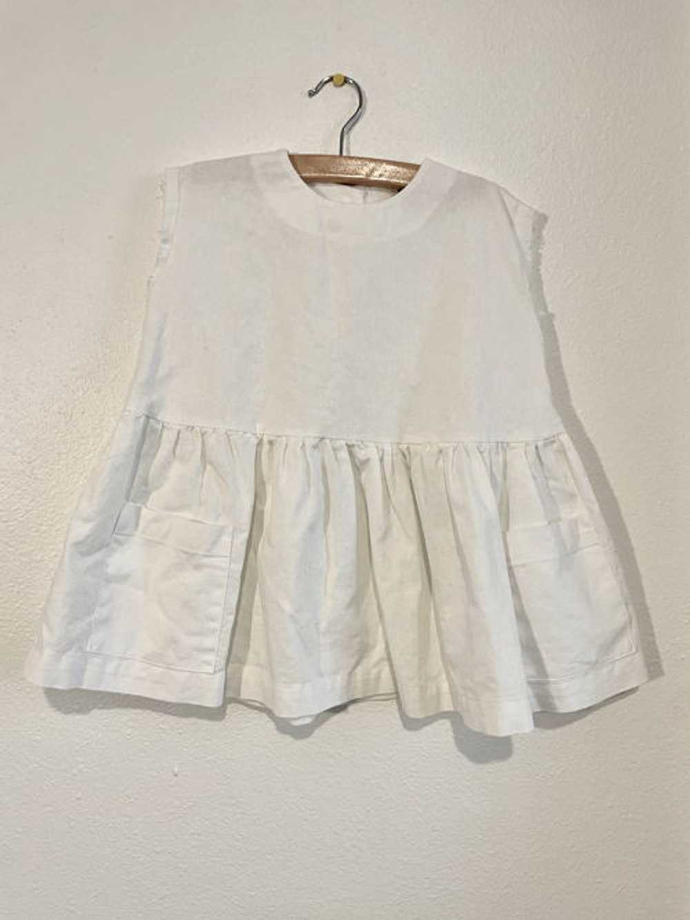 HEY GANG The Sleeveless Pocket Dress White Linen - image 2
